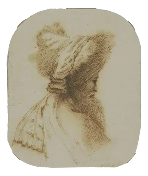 After Rembrandt, Profile of Man, Etching, 17th Century