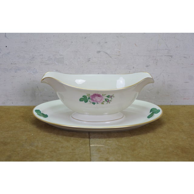 1930s Pickard Ravenswood Maria 237 Rose Swag Dinnerware China Set - 58 pcs For Sale - Image 9 of 17