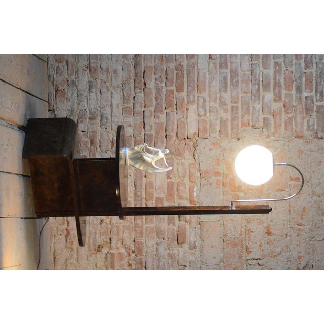 Art Deco Floor Lamp in Walnut attributed to J. Halabala for Up Závody, Czech, 1920s For Sale - Image 14 of 18