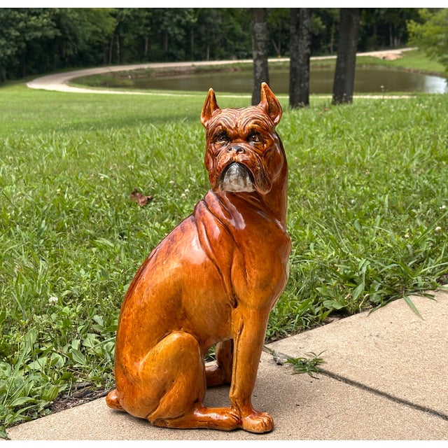 Italian Terracotta Boxer Dog Statue c.1960s For Sale - Image 17 of 17