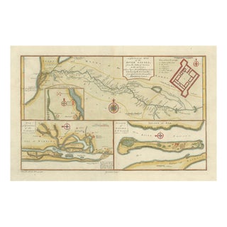 West Africa French Exploration Map with River Sanaga, 1750s For Sale