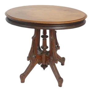 Late 20th Century Crafted Wood Round Side Table