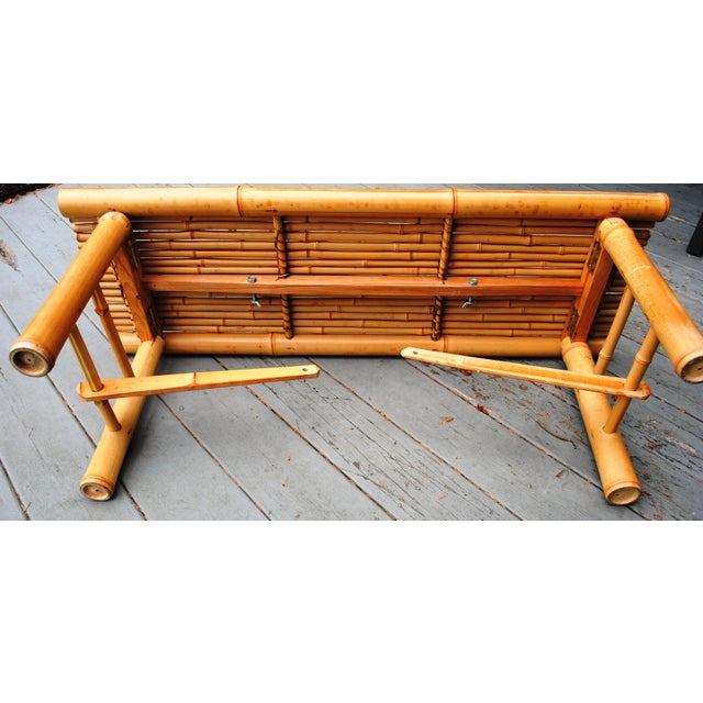 Vintage Bamboo Folding Bench For Sale - Image 6 of 7