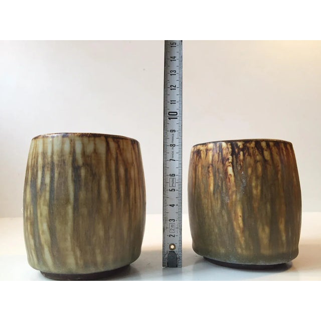 Rörstrand Mid-Century Taupe Hare Fur Glaze Vases by Gunnar Nylund for Rörstrand, Set of 2 For Sale - Image 4 of 5