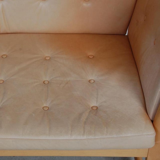 Brown Spoke-Back Sofa in Leather by Børge Mogensen, 1987 For Sale - Image 8 of 18