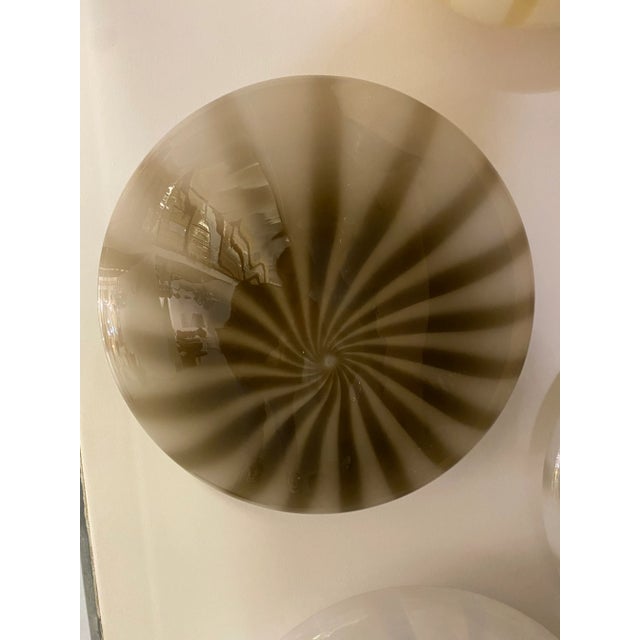 Contemporary Brown Reeds on White Murano Glass Wall Sconce or Flush Mount For Sale - Image 6 of 12