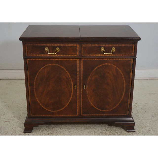 Age: C.1989 Details: Aston Court Collection Mahogany Adjustable Shelves Bracket Feet Dovetailed Drawer Construction High...