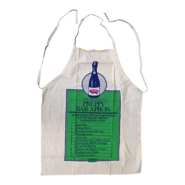 "The Official Preppy Bar Apron" (New/ Old Stock) For Sale