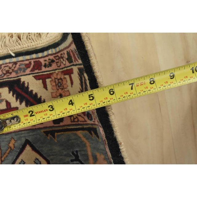 Heriz Rug 3’9” X 5’8” Blue Wool Vintage Tribal Hand-Knotted Oriental Carpet For Sale - Image 10 of 12