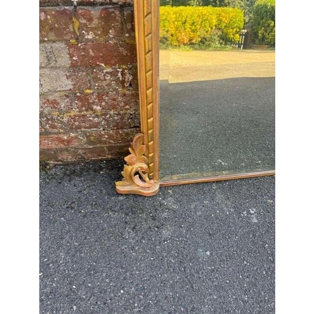 Large Antique English Original Gilt Overmantle Mirror, 1800s For Sale - Image 3 of 7