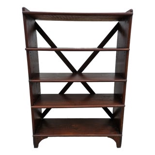 Antique Rustic Wooden Book Shelf For Sale
