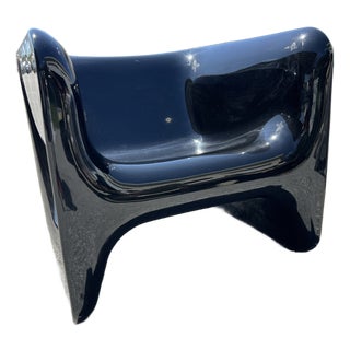 Desalto Toga Chair in Black Lacquered Resin 1960s Italy Signed Desalto For Sale