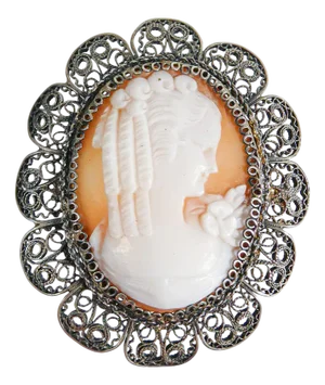 Pendant with Cameo in 800 Silver Frame