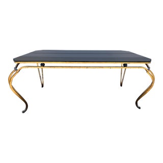 1950s French Gilt Iron and Mirrored Cocktail Table For Sale