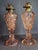 Vintage Pink Pressed Glass Kerosene Table Lamps - Matching Pair With Chimneys For Sale In Boston - Image 6 of 13