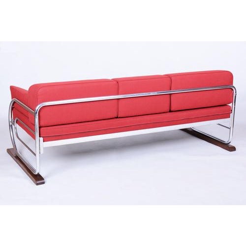 Bauhaus Sofa in Chrome-Plated Steel by Robert Slezák, Czech, 1930s For Sale - Image 13 of 16