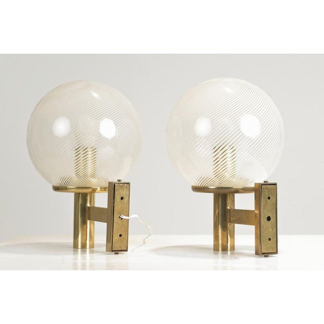 Gold Thread Glass Filigree Wall Lights by Paolo Venini for Venini, Italy, 1940s, Set of 2 For Sale - Image 8 of 10