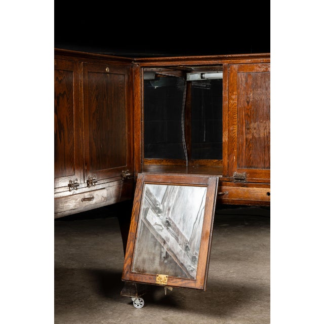 Early 20th Century Curved Glass Lighted Corner Display Case For Sale - Image 12 of 12