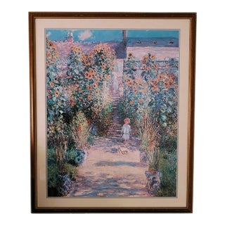 Framed Art Print "The Artist's Garden at Vétheuil" by Claude Monet For Sale