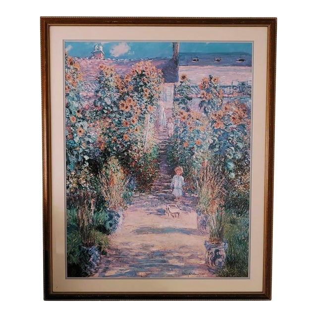 Framed Art Print "The Artist's Garden at Vétheuil" by Claude Monet For Sale