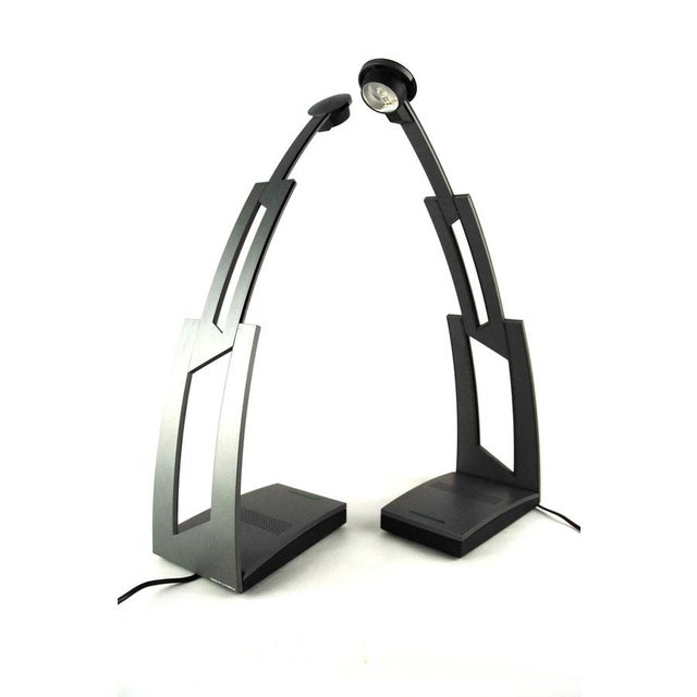 Black Jazz Table Lamps by Ferdinand Alexander Porsche for PAF Studio, 1990s, Set of 2 For Sale - Image 8 of 12