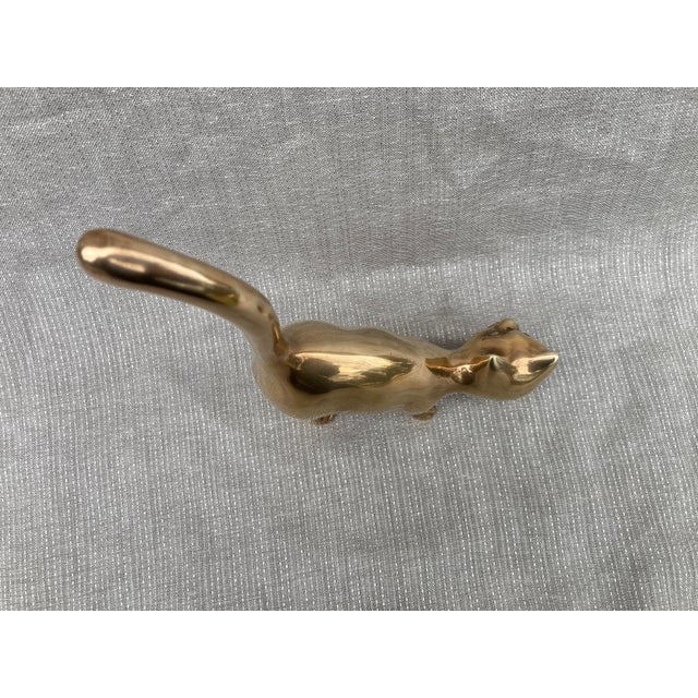 Brass Mid Century Cat Figure For Sale - Image 11 of 13