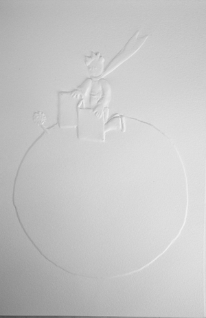Antoine De Saint-Exupery, Le petit prince, la rose et le livre, Etching