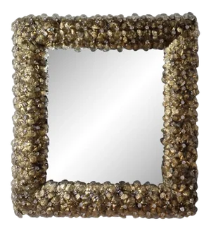 Gold Murano Glass Flower Mirror