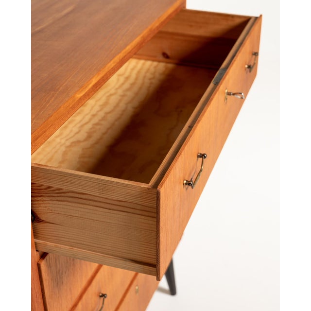 1950s Scandinavian Teak Chest of Drawers with Black Legs, 1950s For Sale - Image 5 of 10
