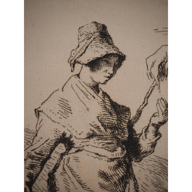 Jean-François Millet, The Peasant Woman, Original Engraving For Sale - Image 7 of 8