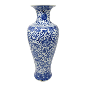 Late 20th Century Large Chinese Blue & White Chinoiserie Porcelain Urn