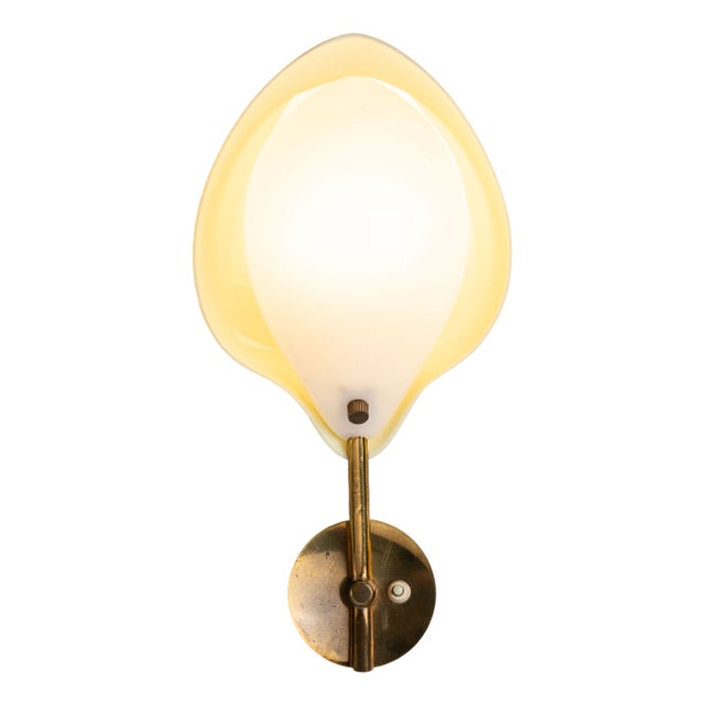 Plastic and Brass Wall Lamp by Arnold Wiigs For Sale