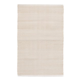 Dash & Albert by Annie Selke Herringbone Linen/White Indoor/Outdoor Rug, 7' 6" x 9' 6" For Sale