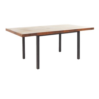 Milo Baughman for Directional Mid Century Multi-Wood Dining Table With 2 Leaves For Sale