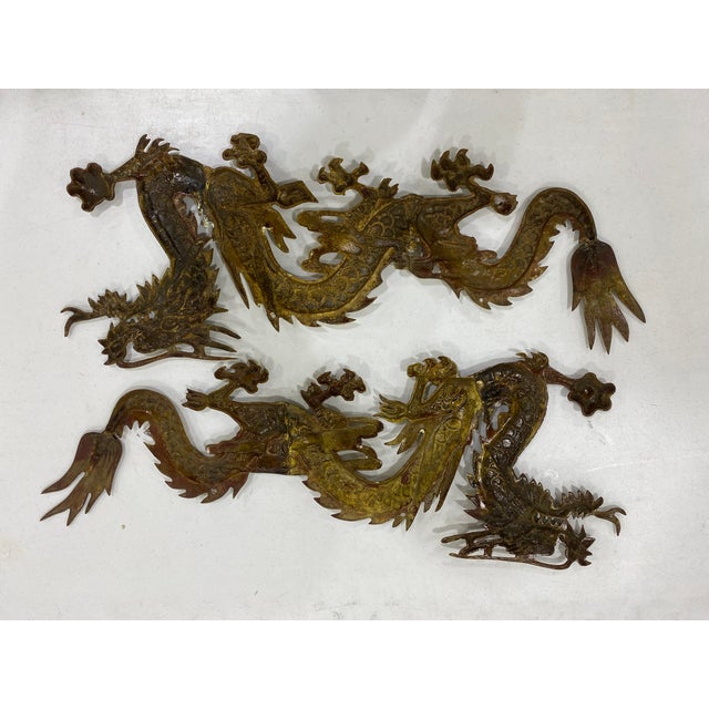 Vintage Brass Dragon Wall Sculptures a Pair Chairish