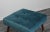 Mid Century Style Teal Chenille Ottoman With Walnut Legs For Sale - Image 11 of 13