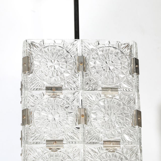 Silver Pair of Mid-Century Rectangular Faceted Cut Crystal Pendants by Kinkeldey For Sale - Image 8 of 18