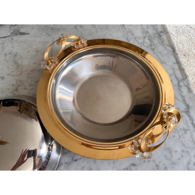 Vintage Italian Serving Dish with Gilt Details, 1970s For Sale - Image 11 of 14