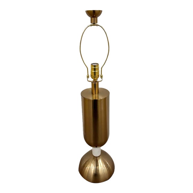 Modern Lamp White Quartz / Brass For Sale