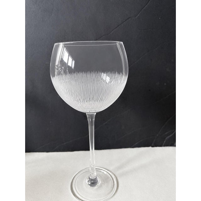 Late 20th Century Lenox Frosted Optic Crystal Stemware Goblets Signed Crystal Barware - Set of 6 For Sale In Indianapolis - Image 6 of 8