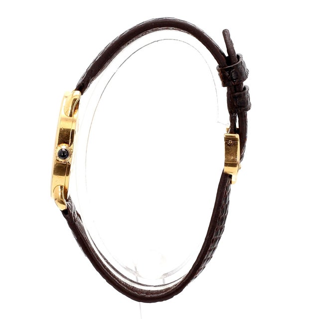 Cream Vintage Cartier Ronde Louis 2886 Quartz 29mm 18k Gold Watch For Sale - Image 8 of 13