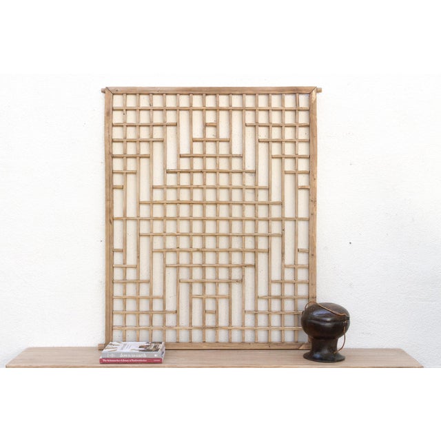 Tan Antique Lattice Window, Imperial Gate For Sale - Image 8 of 8