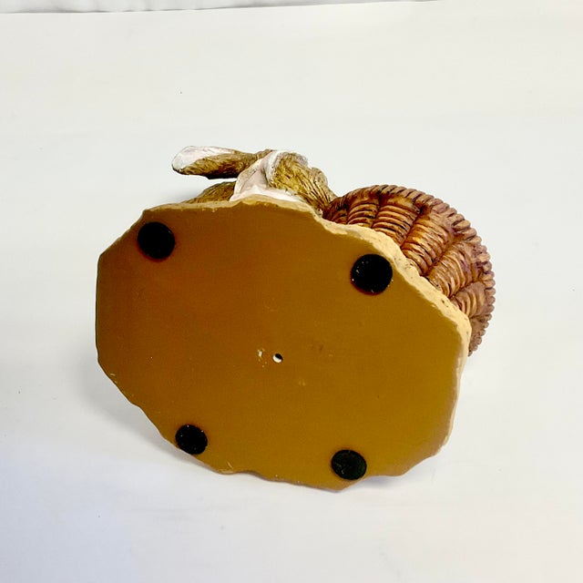 1990s Vintage Boho Chic Whimsical Girl Bunny Planter - Easter For Sale - Image 9 of 10