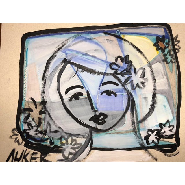 Contemporary Original Acrylic Painting on Cotton Paper by Cassandra Auker “Kawaii” For Sale - Image 4 of 8