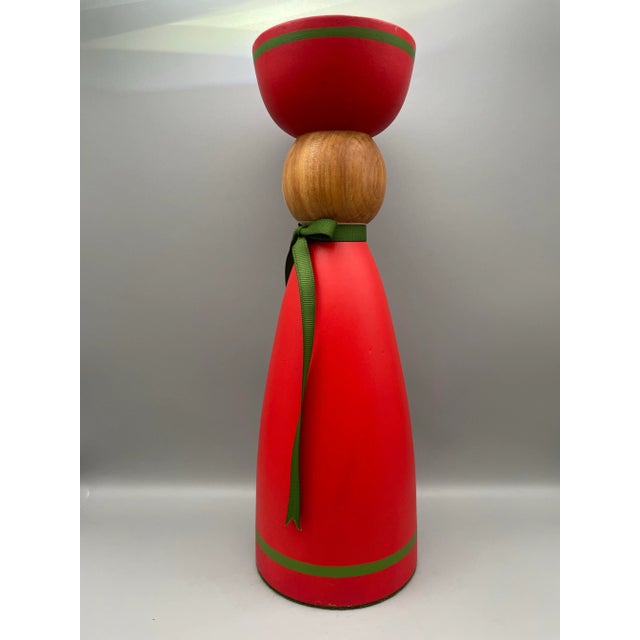 Wood 1970s Swedish Wooden Christmas Candle Holders- Set of 3 For Sale - Image 7 of 8