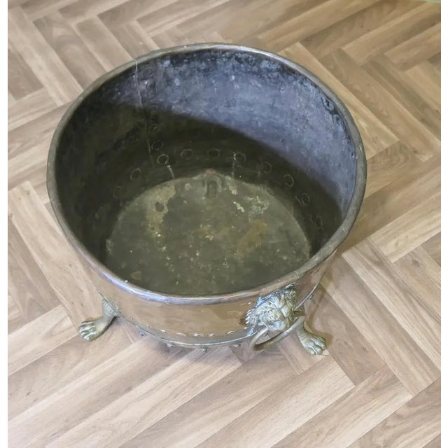 Metal Large Copper Log Cauldron, Early 19th Century For Sale - Image 7 of 8