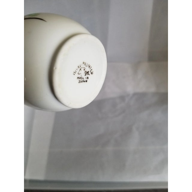 English 1970s Hand Painted Small Vase Made in Japan For Sale - Image 3 of 4