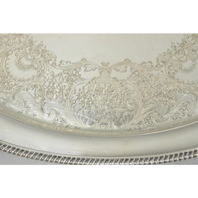Metal Vintage English Victorian Egw&s Silver Plated Oval Serving Platter Tray W/ Mono For Sale - Image 7 of 14