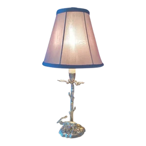 Silver Plated Bronze Deer Fine Sculpture Table Lamp in the Manner of Valenti