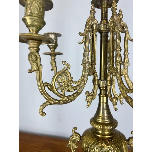 Vintage French Brass Ornate Decorative Candleholders, Set of 2 For Sale - Image 4 of 13